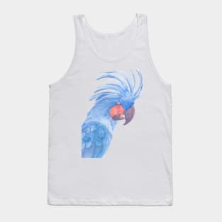 Palm cockatoo watercolor blue portrait Tank Top